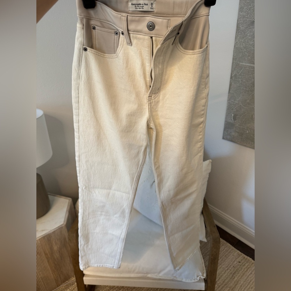 Abercrombie white and leather pants